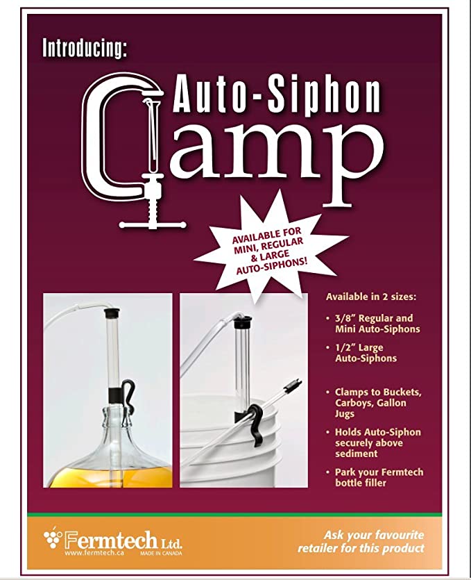 Mini Auto Siphon, Bottle Filler, Clamp and Tubing