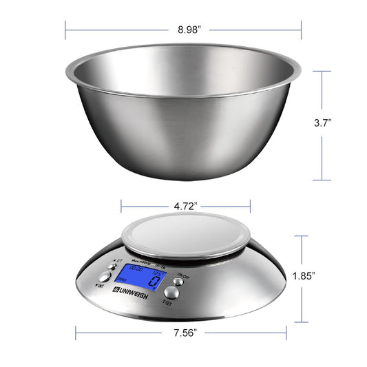 Digital Kitchen Scale with Removable Bowl